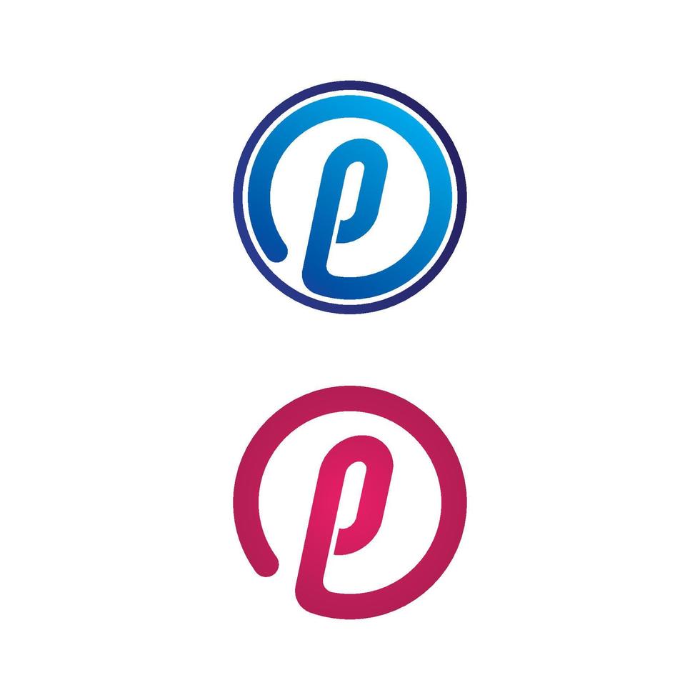 P letter and font logo P design vector business identity company