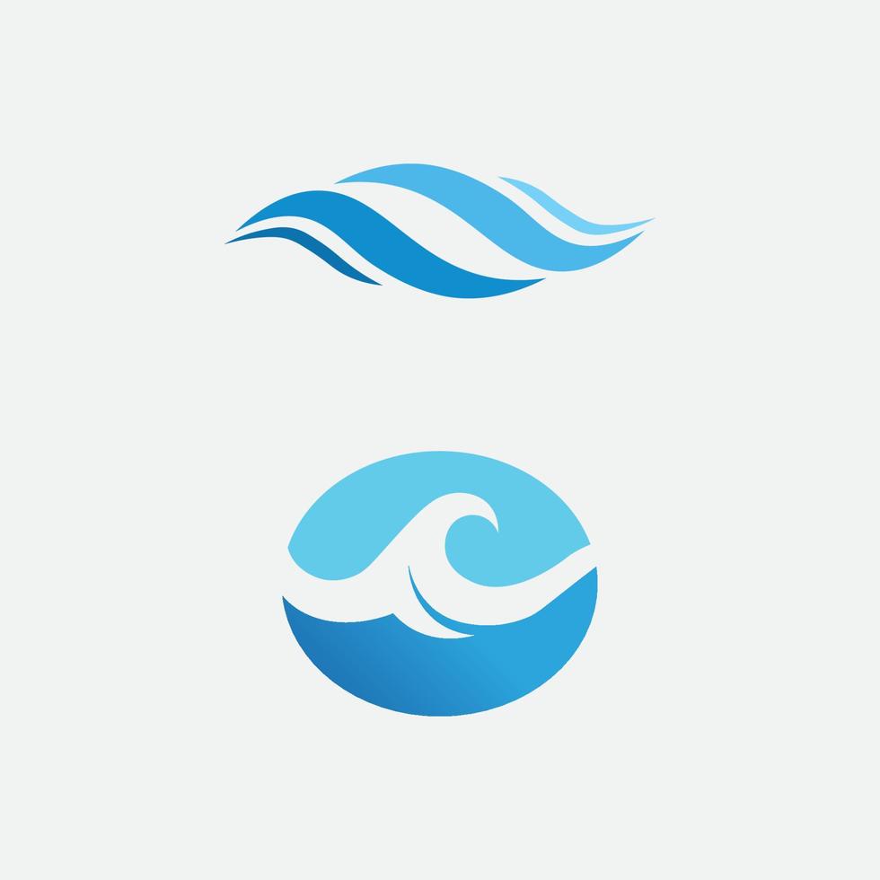 wave icon and water drop vector illustration design logo business
