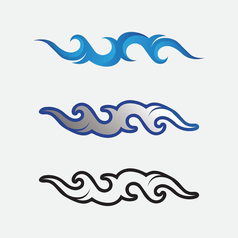 wave icon and water drop vector illustration design logo business