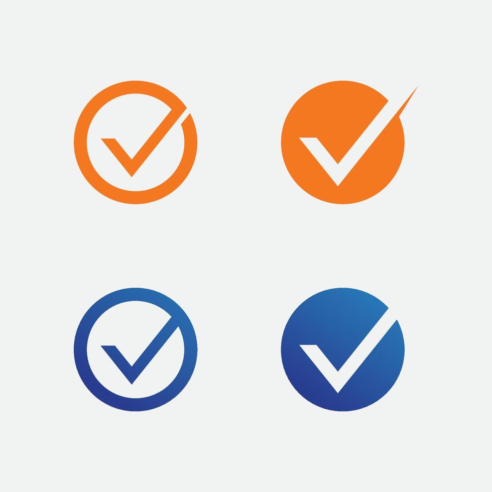 vector o icono del logotipo de la marca de verificación de la lista de verificación. símbolo de marca en la ilustración de color verde. acepte el símbolo okey para la aprobación o el diseño de la lista de control