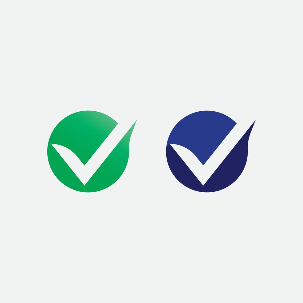 vector o icono del logotipo de la marca de verificación de la lista de verificación. símbolo de marca en la ilustración de color verde. acepte el símbolo okey para la aprobación o el diseño de la lista de control