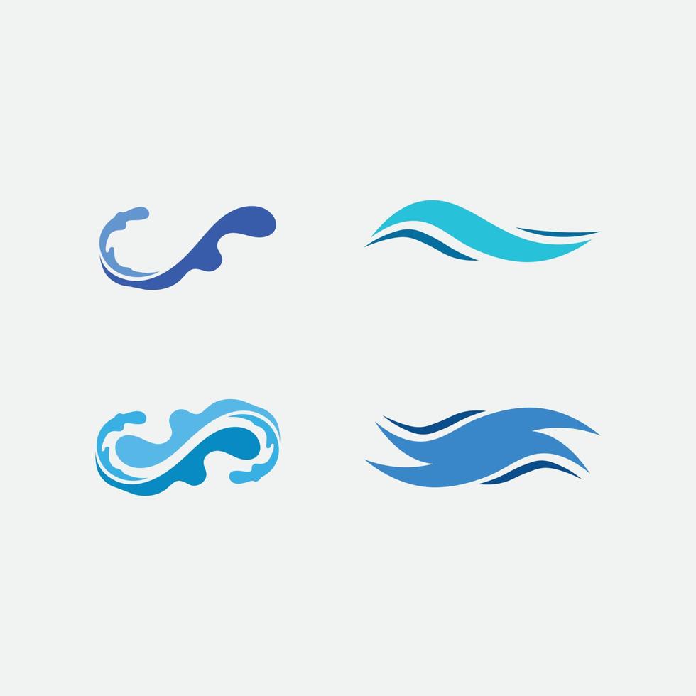 wave icon and water drop vector illustration design logo business