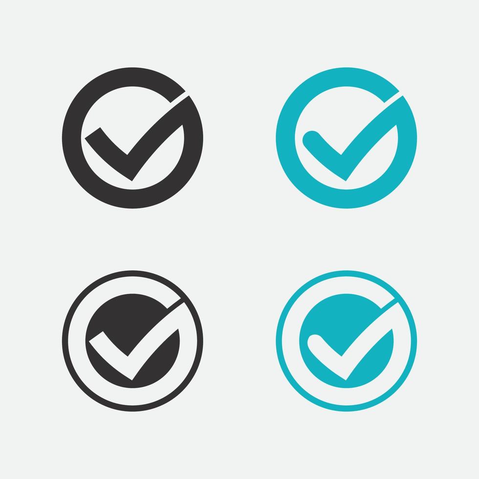 vector o icono del logotipo de la marca de verificación de la lista de verificación. símbolo de marca en la ilustración de color verde. acepte el símbolo okey para la aprobación o el diseño de la lista de control