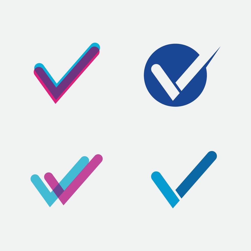 vector o icono del logotipo de la marca de verificación de la lista de verificación. símbolo de marca en la ilustración de color verde. acepte el símbolo okey para la aprobación o el diseño de la lista de control