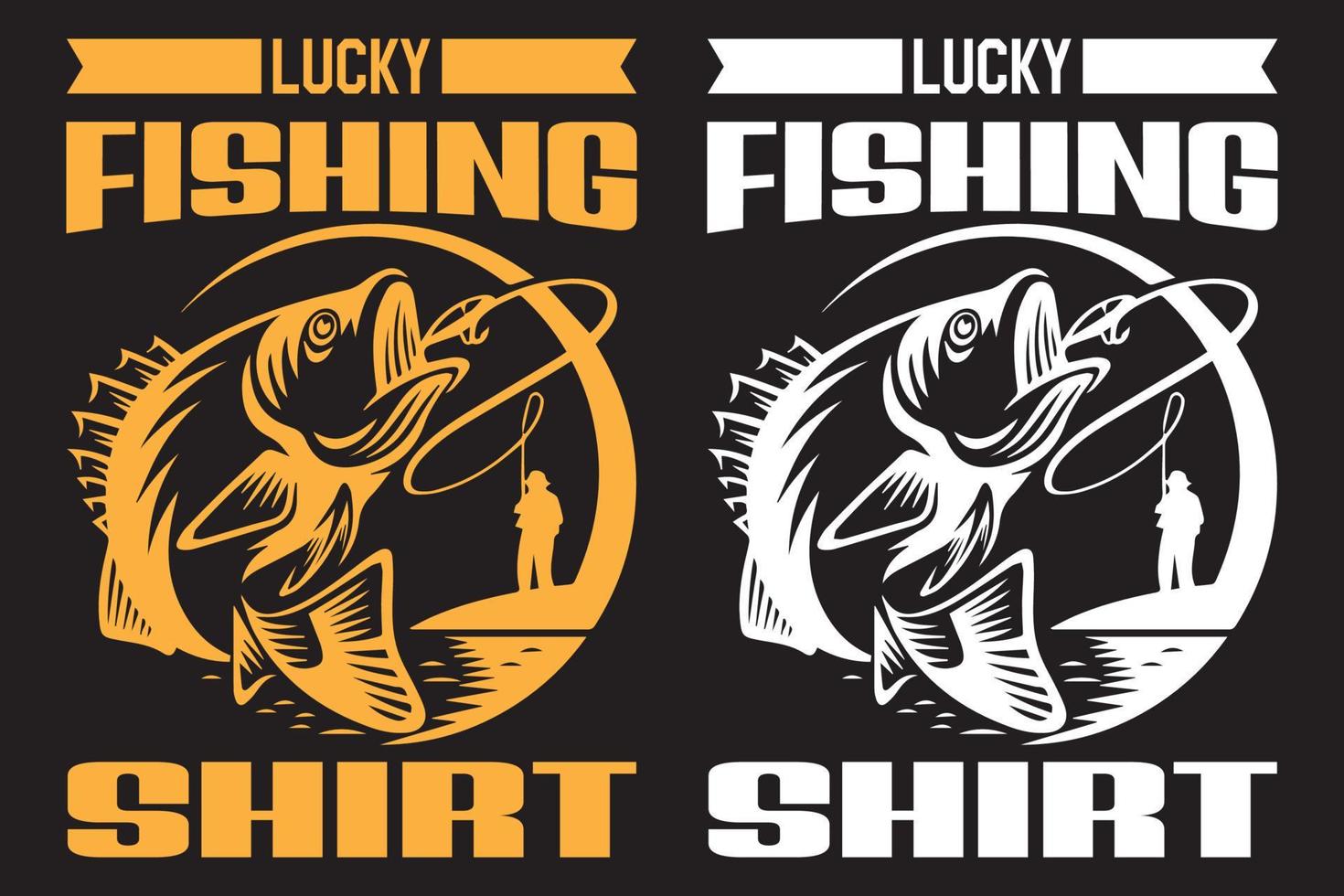 camiseta de pesca de la suerte no lavar vector de diseño de camiseta