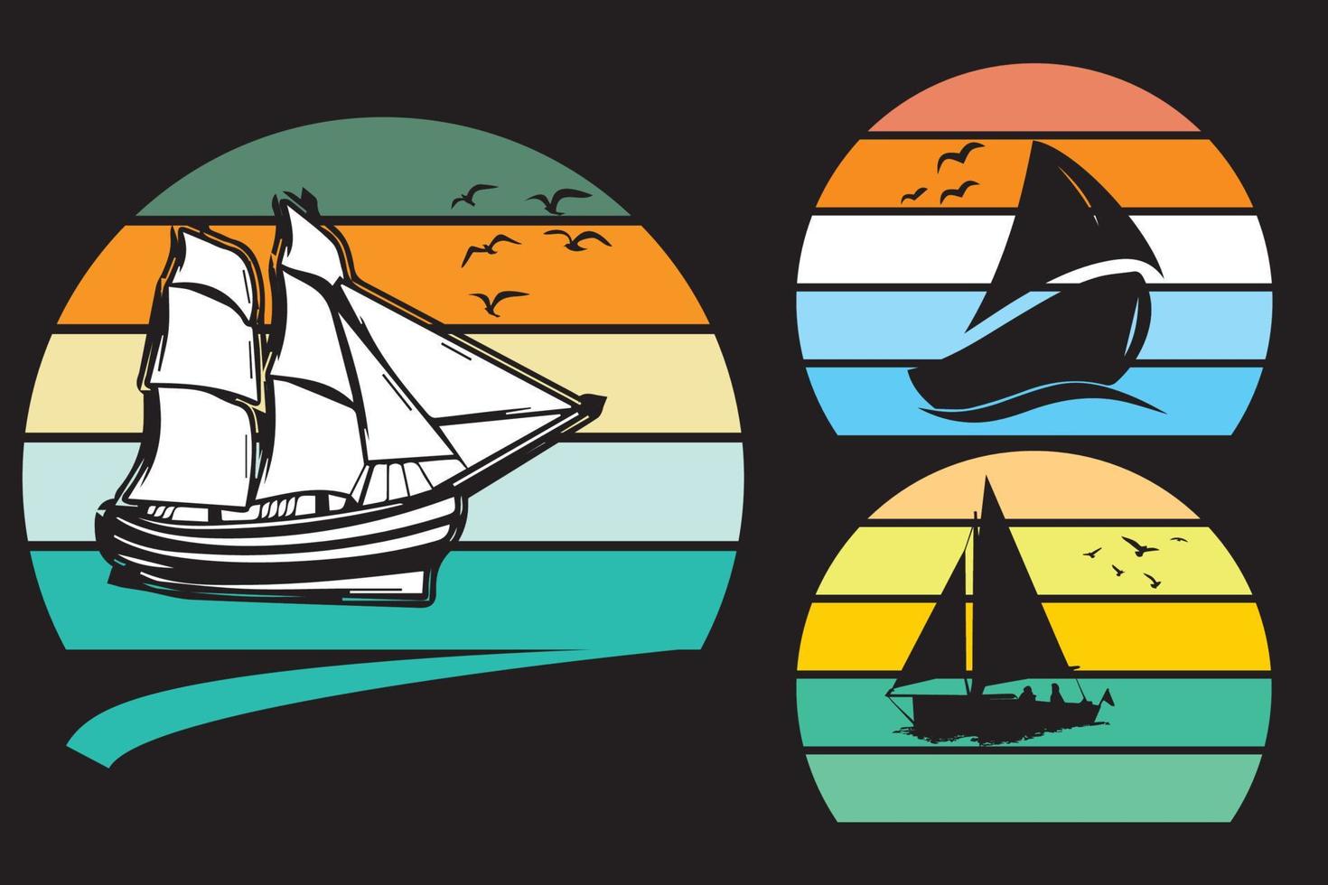 Retro sunset background for t shirt design free Free Vector