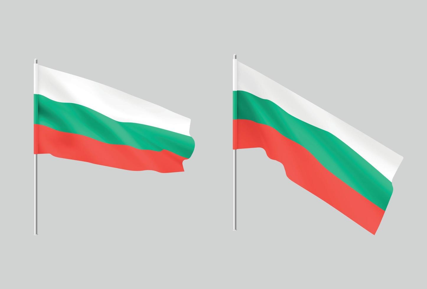 Flags Bulgarian. Set of national realistic flags Bulgaria. vector