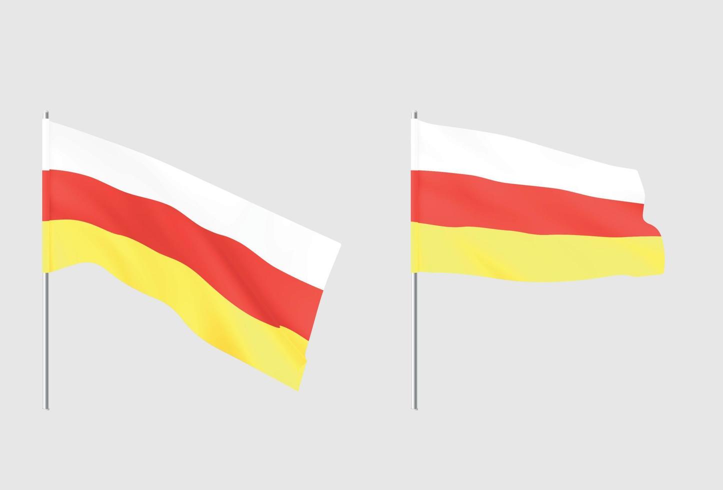 South Ossetia flags. Set of national realistic South Ossetia flags. vector