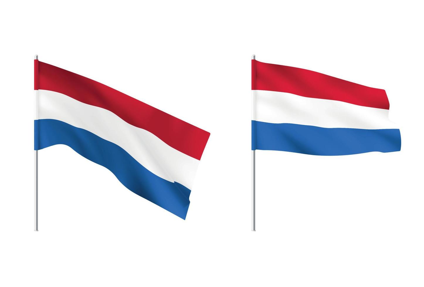 Netherlands flags. Set of national realistic Netherlands flags. vector