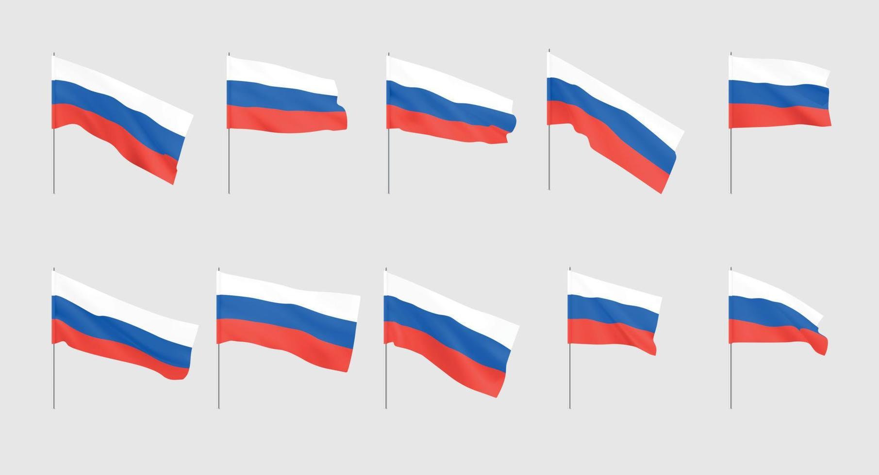 Russia flag. National realistic flag of Russian Federation. Stock Vector