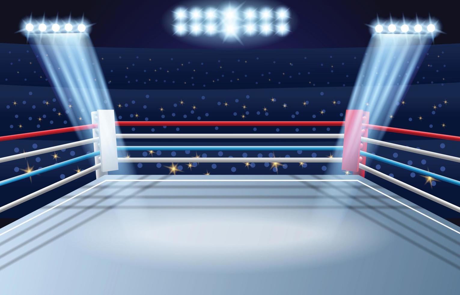 Boxing Ring with Crowded Audience Concept vector