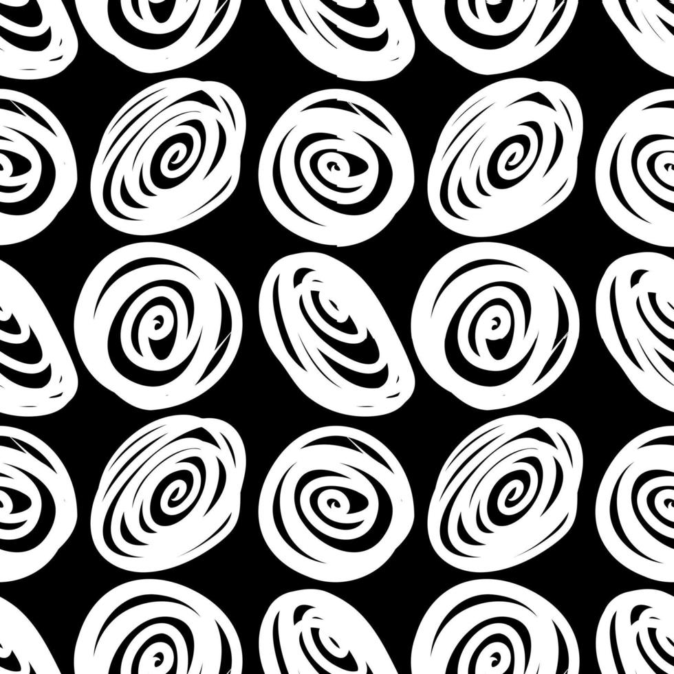 Black and white pattern with scribbles. vector