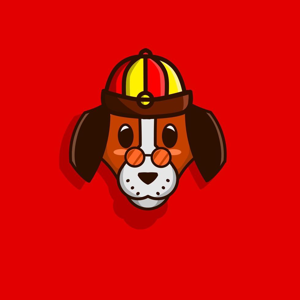 Happy Chinese New Year. Cartoon dog with traditional chinese costume. The year of rat animal zodiac vector