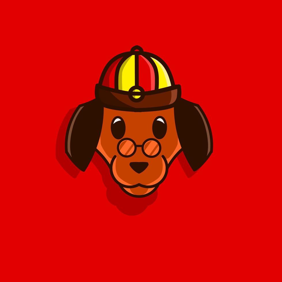 Happy Chinese New Year. Cartoon dog with traditional chinese costume. The year of rat animal zodiac vector
