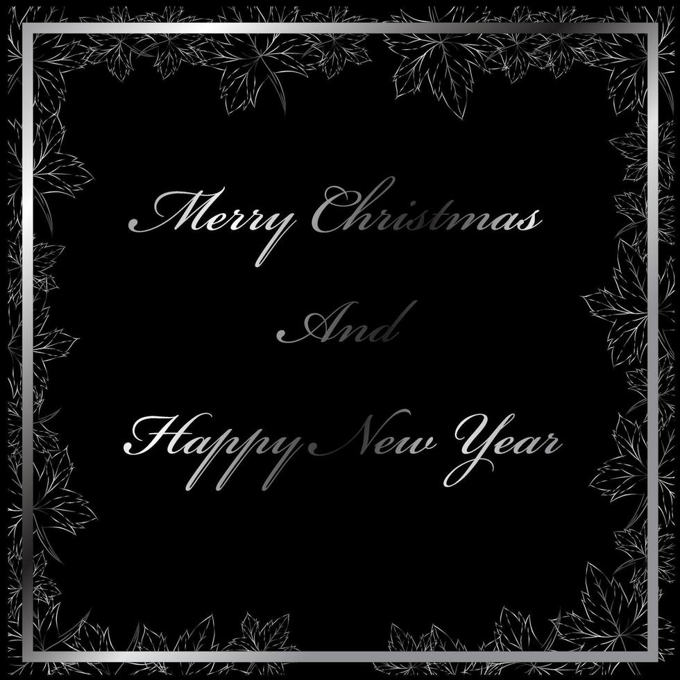 Greeting card on Merry Christmas and Happy New Year 2022 wallpaper with black background. Vector illustration