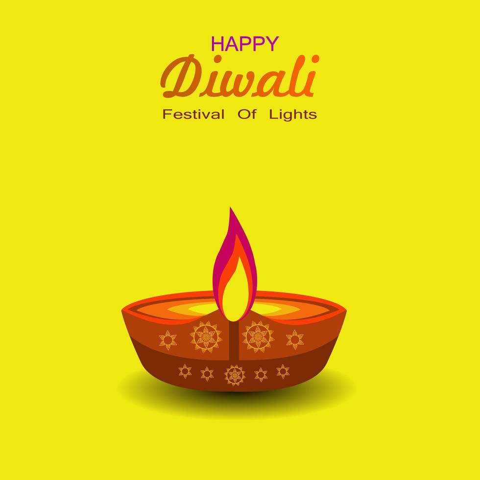 Happy Diwali. Festival of lights poster design wallpaper. The background with flower elements and mandala vectors