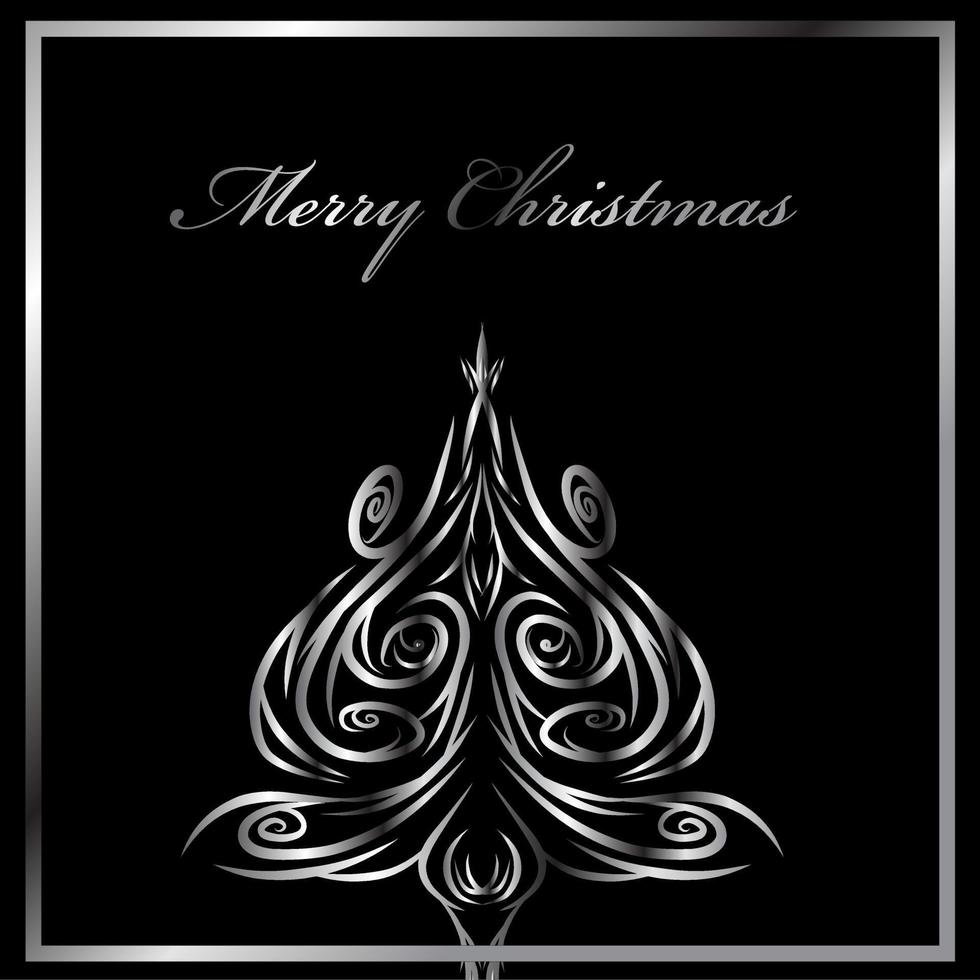 Greeting card on Merry Christmas and Happy New Year 2022 wallpaper with black background. Vector illustration