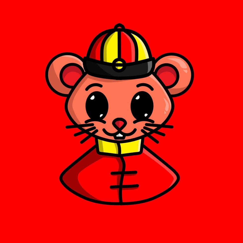 mouse chinese zodiac sign symbol logo mascot on lunar new year vector