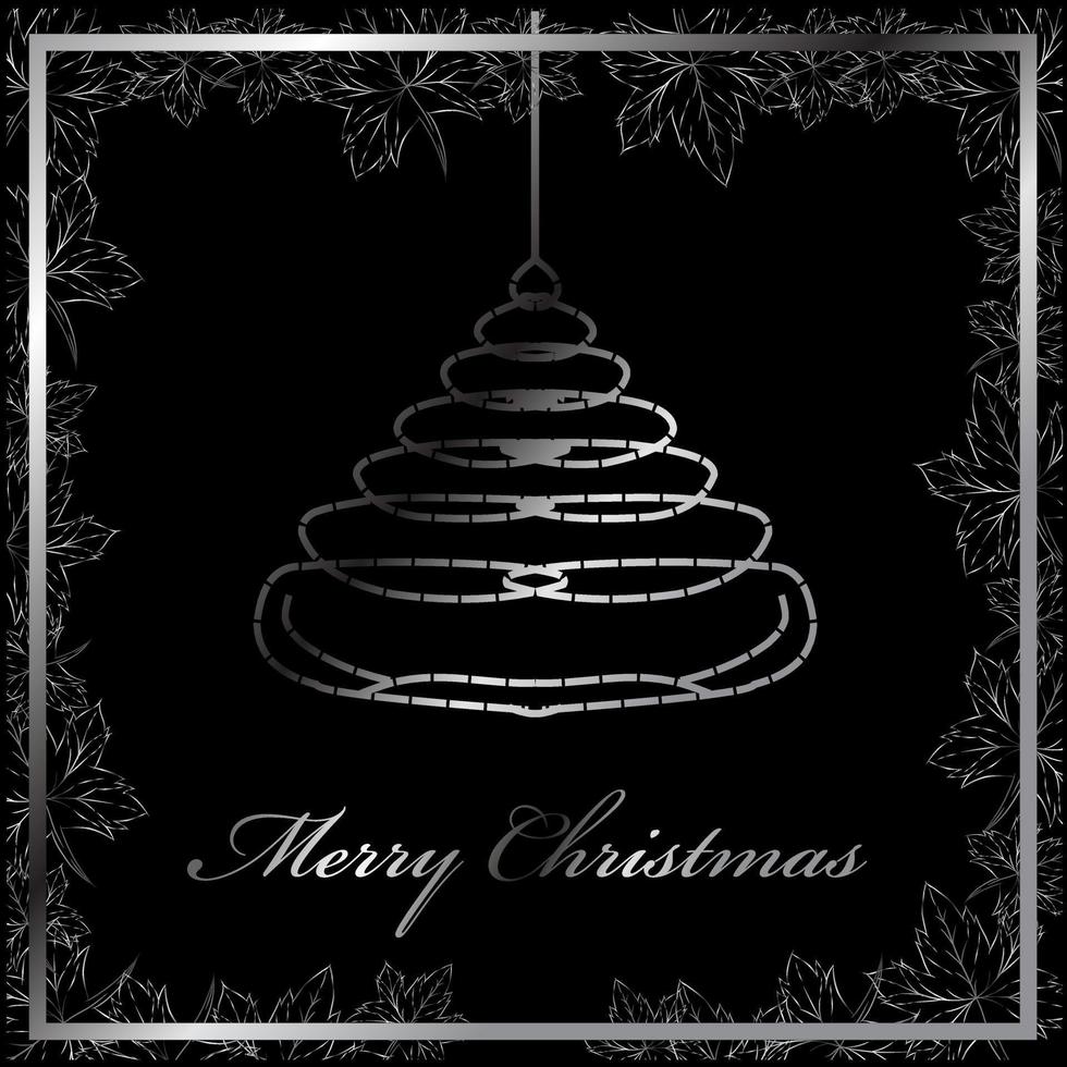 Greeting card on Merry Christmas and Happy New Year 2022 wallpaper with black background. Vector illustration