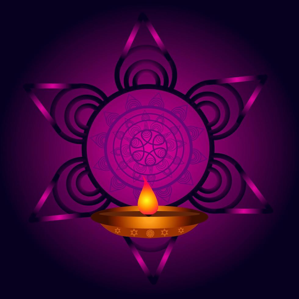 Happy Diwali. Festival of lights poster design wallpaper. The background with flower elements and mandala vectors