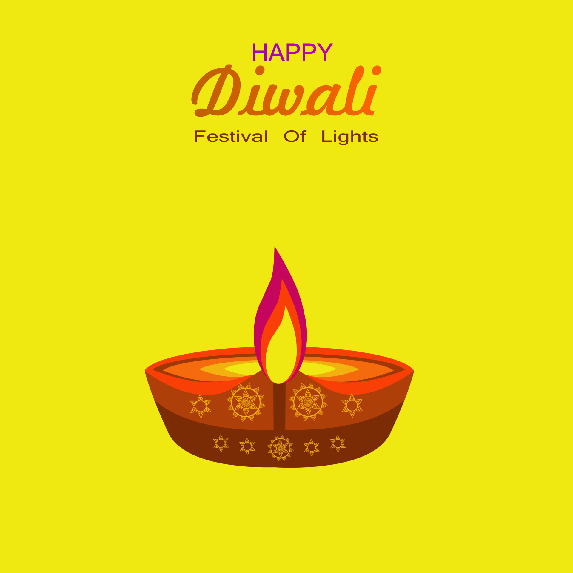 Happy Diwali. Festival of lights poster design wallpaper. The background  with flower elements and mandala vectors 7538144 Vector Art at Vecteezy