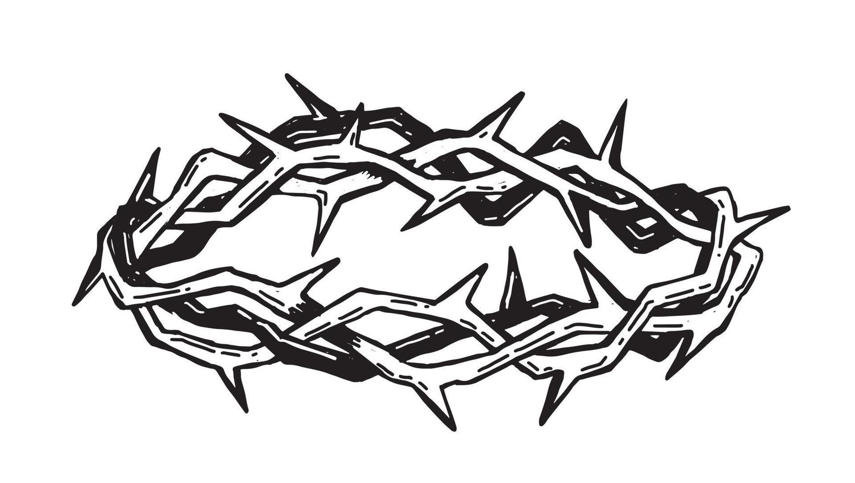 Crown of thorns hand drawn illustration on white background. 7538253