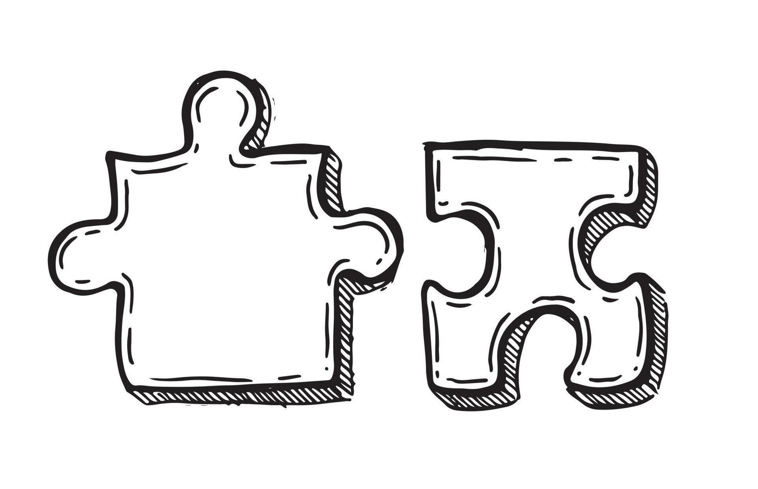 Puzzles hand drawn vector illustration.