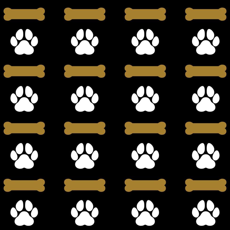 Canine concept pattern background, dog bones and footprints, hooves vector