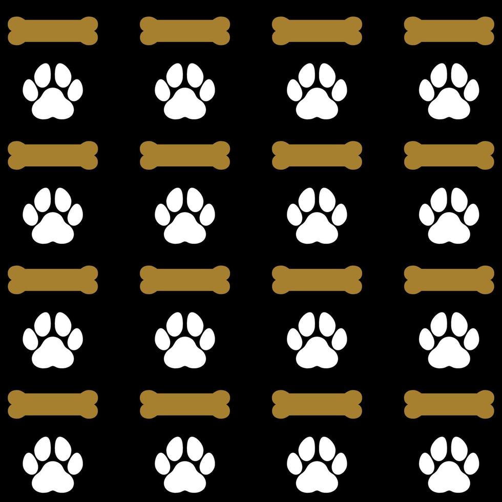 Canine concept pattern background, dog bones and footprints, hooves vector