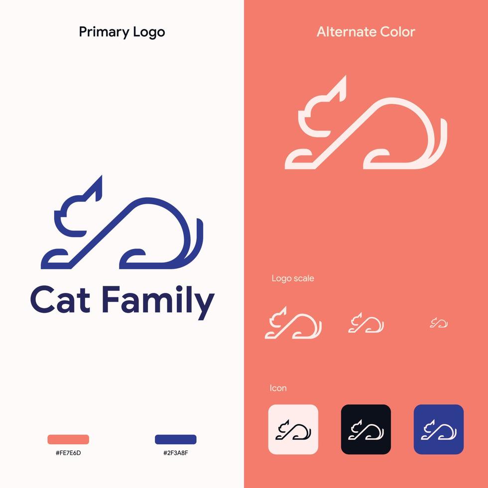 elegant line art cute logo template vector