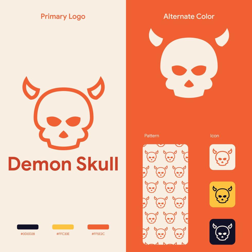 plantilla de concepto de logotipo de calavera de línea elegante vector