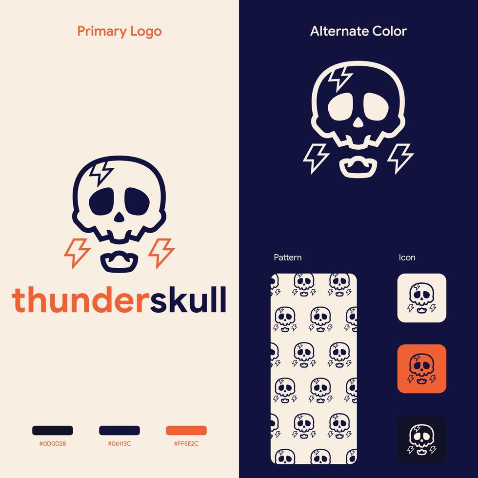 plantilla de concepto de logotipo de calavera de línea elegante vector