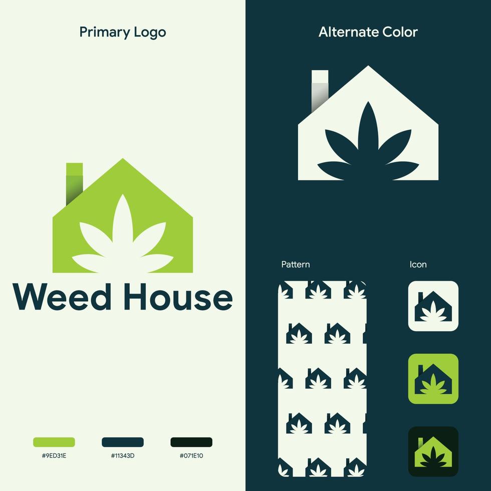 elegant marijuana weed logo concept vector