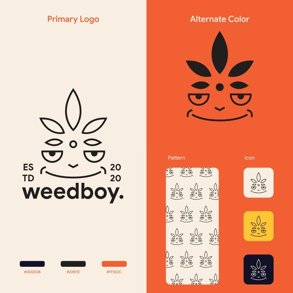 elegant marijuana weed logo concept vector