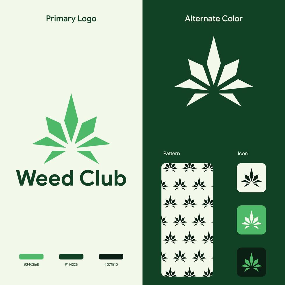 elegant marijuana weed logo concept vector