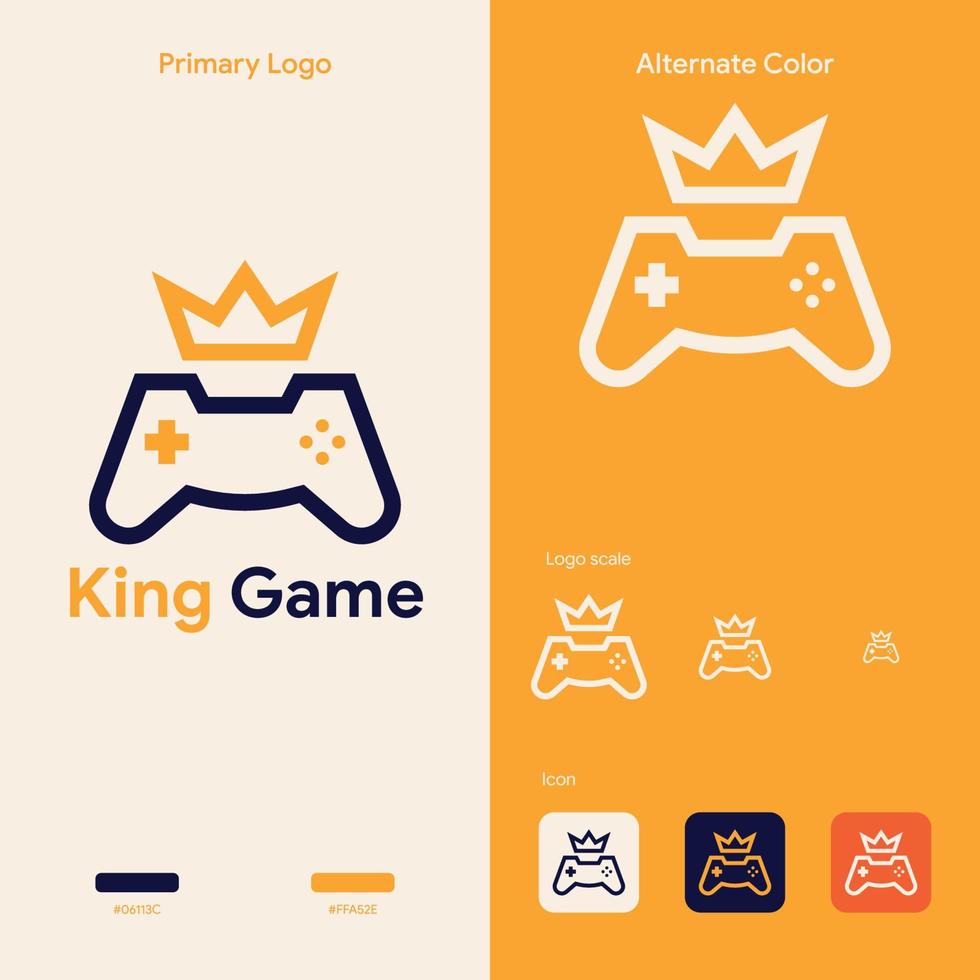 plantilla de concepto de logotipo de juego simple elegante vector