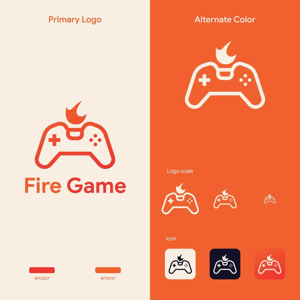 plantilla de concepto de logotipo de juego simple elegante vector