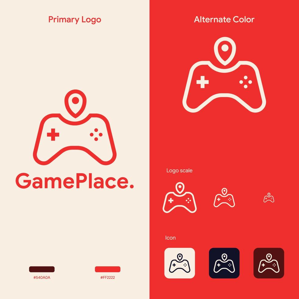 elegant simple gaming logo concept template vector