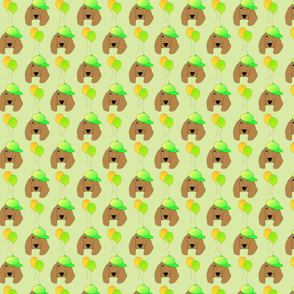 A seamless pattern with spaniel dogs, children illustration, eps 10 vector
