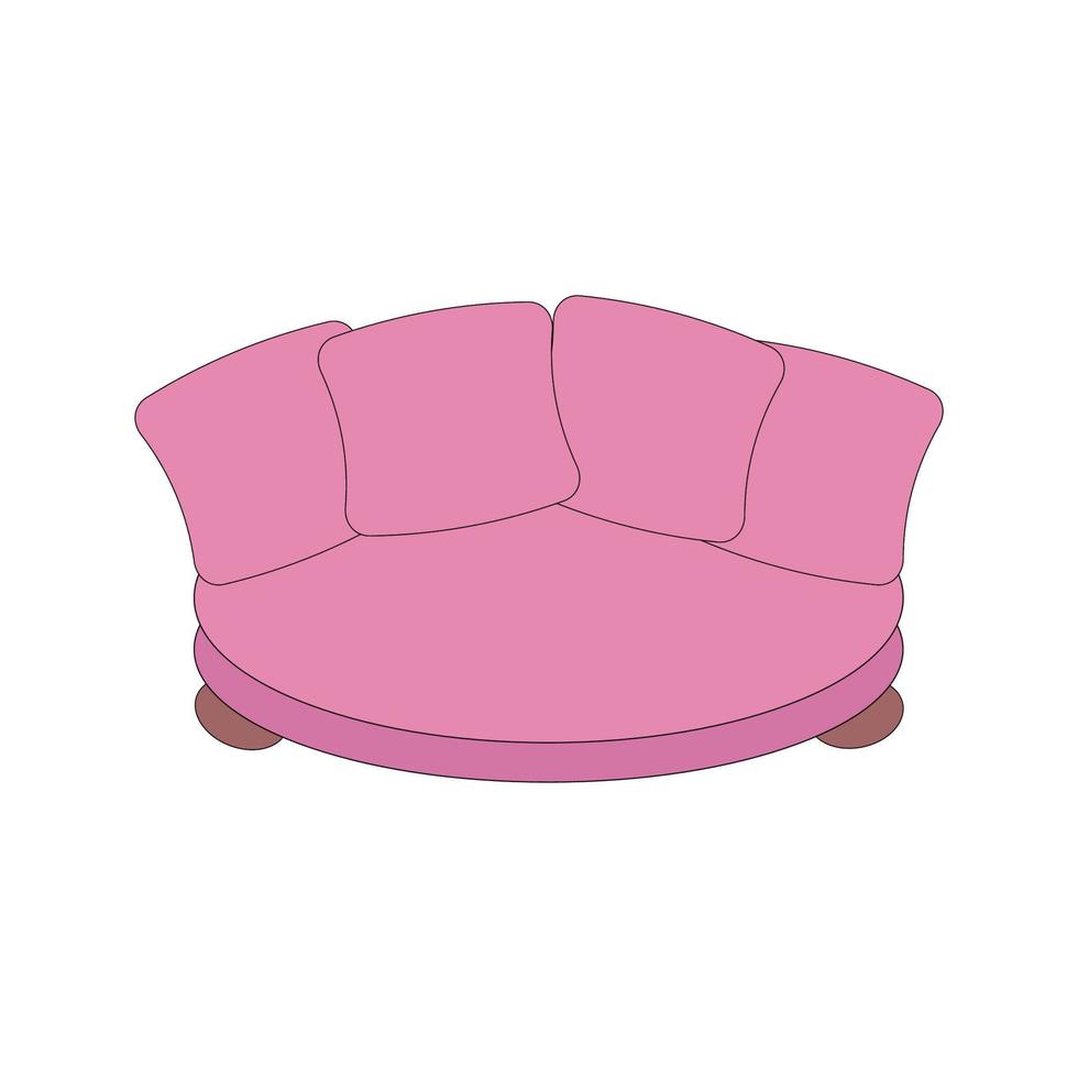 A pink sofa icon in vector, eps 10 vector