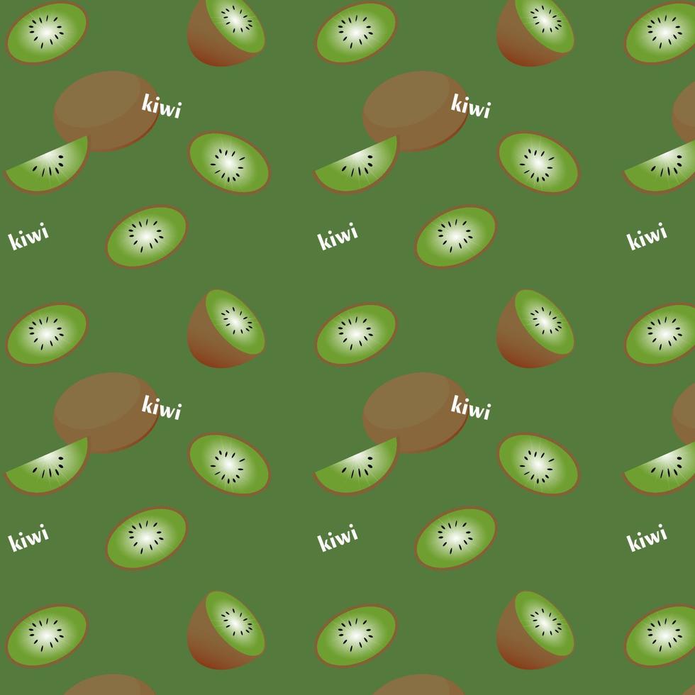 un patrón sin costuras con kiwi, ilustración vectorial, pasos 10 vector