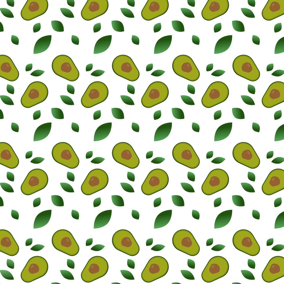 A seamless pattern with avocado on white background, vector illustration, eps 10