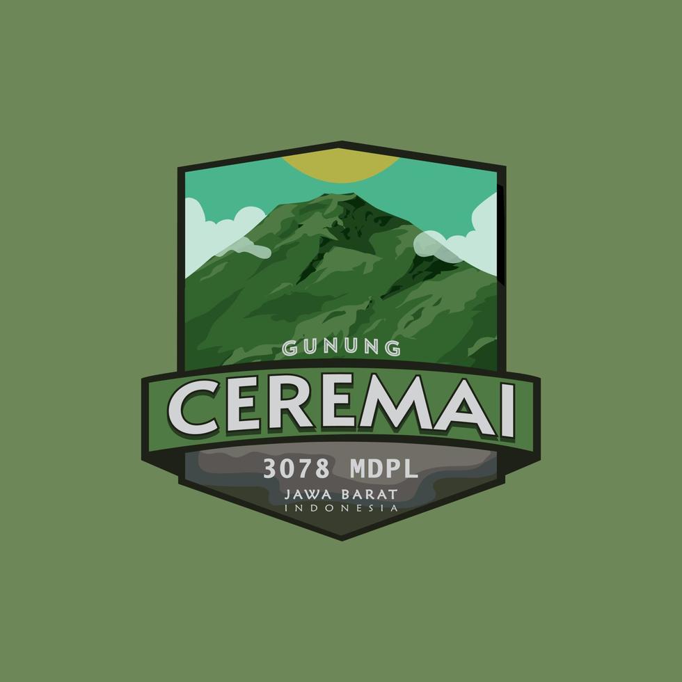 Mountain Logo. The mountain originating from Indonesia is named Mount Ceremai. with a height of 3,078 meters vector