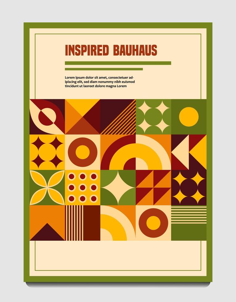 Template with abstract geometric forms. Good for flyer, cover design, poster art, decorative print, invitation. Bauhaus style. Vector