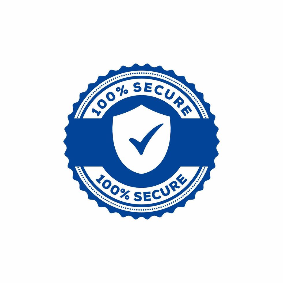 Secure protection vector stamp on white background