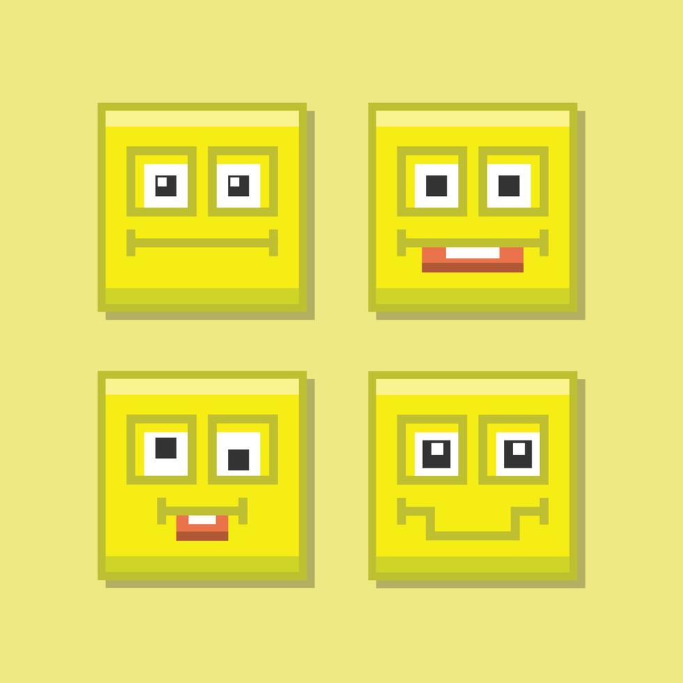set of yellow emoticons vector image