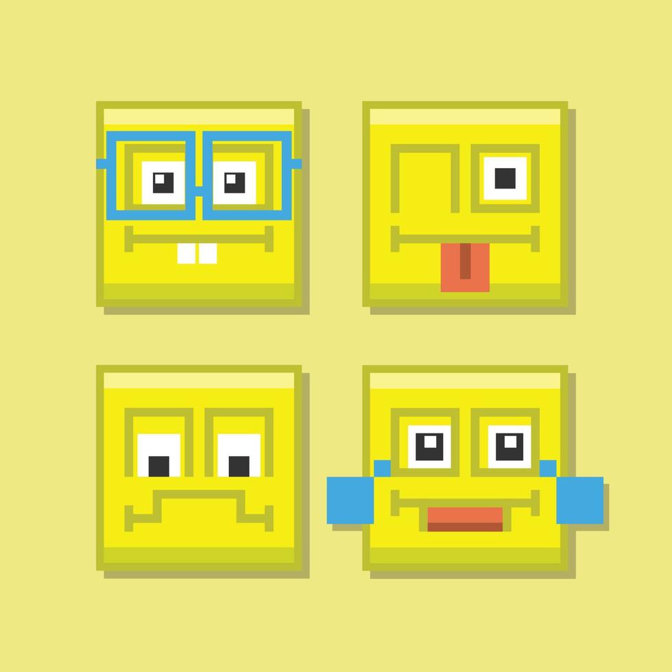 set of yellow emoticons vector image