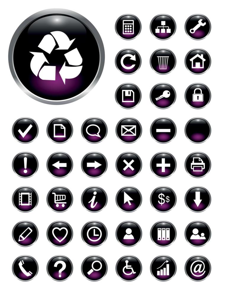 vector web icons set for business and office. 7538800 Vector Art at ...