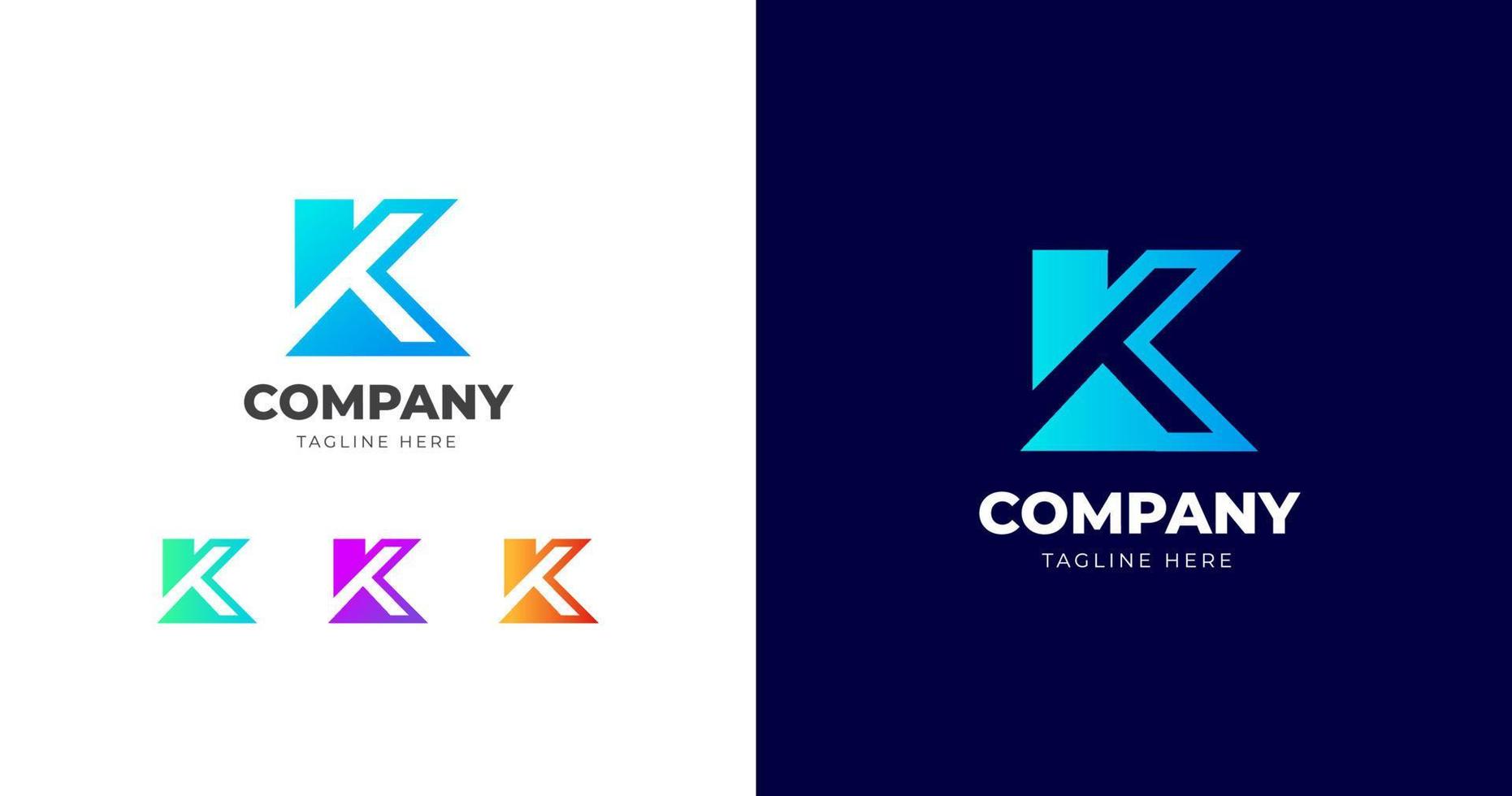 Initial K letter logo design template vector illustration