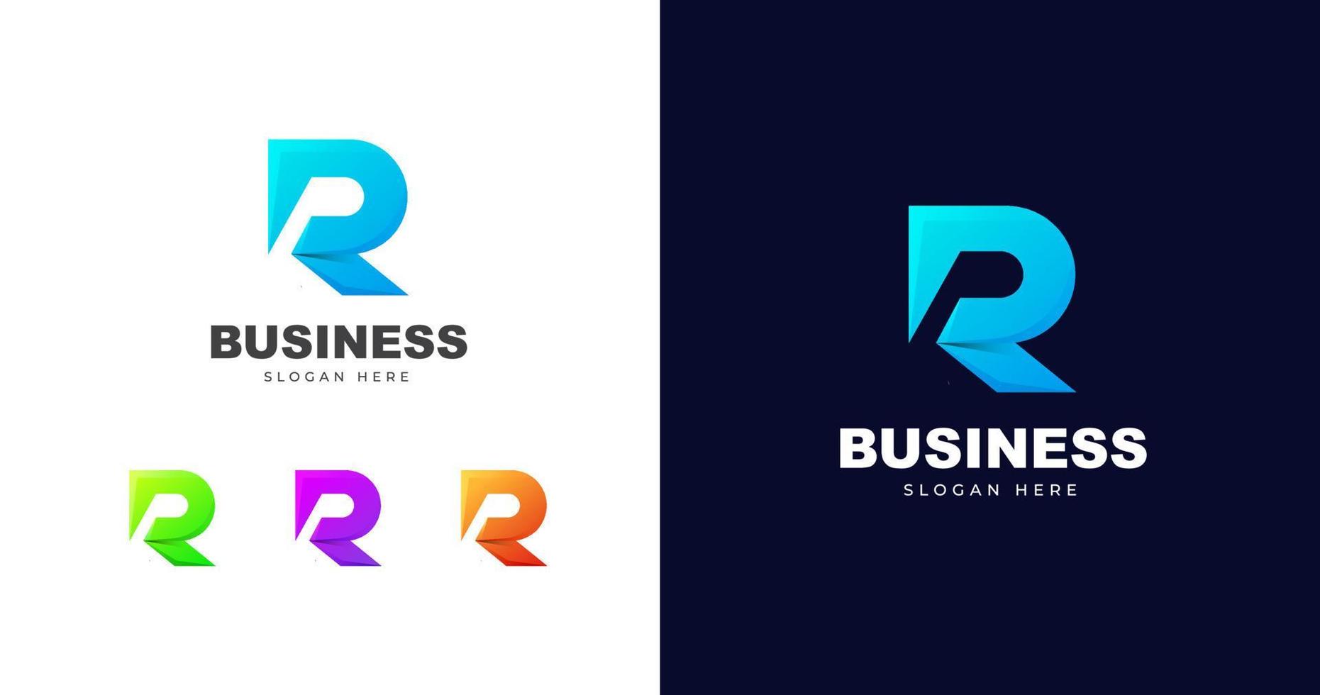 Initial R letter logo design modern elegant concept vector illustration